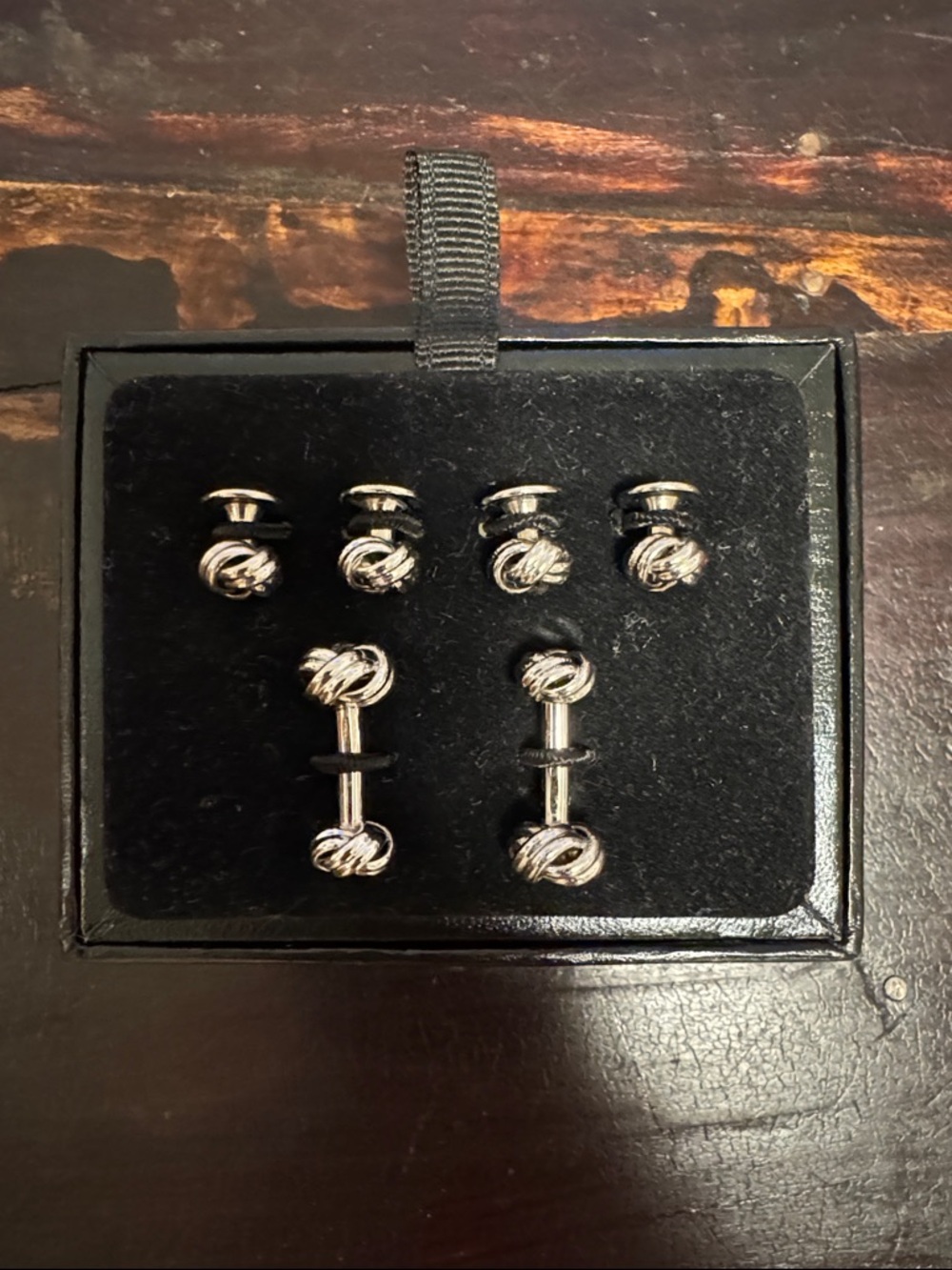 Puritan Silver Knot Cufflinks and Shirt Studs Set